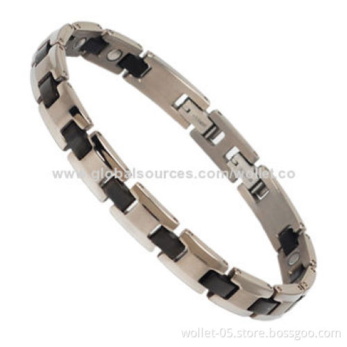 Therapy Titanium Bracelet with Rubber, High-polished, Acceptable Customization